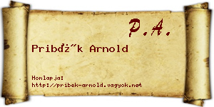 Pribék Arnold névjegykártya